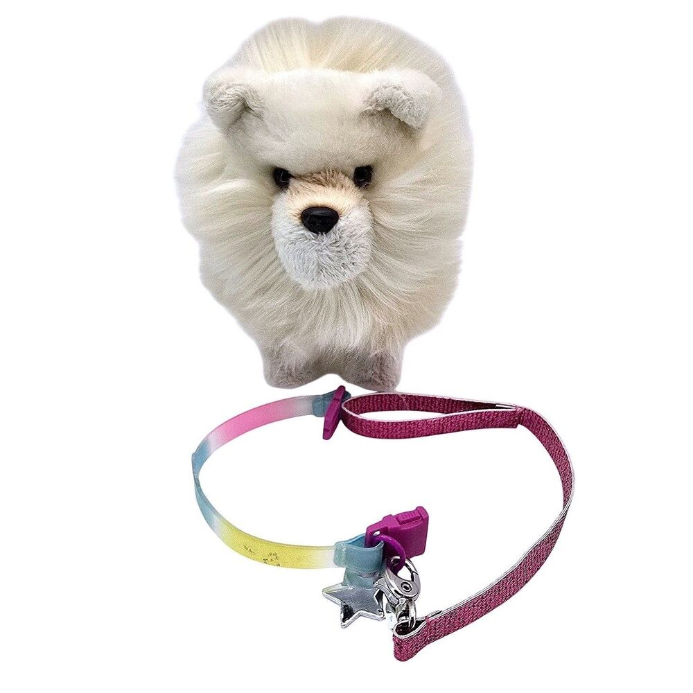 American Girl Truly Me Pomeranian Puppy Dog 2016 AG Pet w/ Rainbow Collar‎ Leash